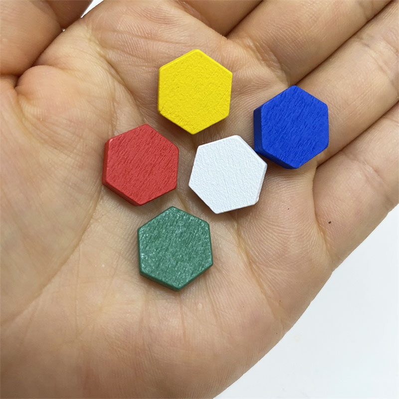 Board Game Vector - 50 Pieces Wooden Hexagonal Prism Game
