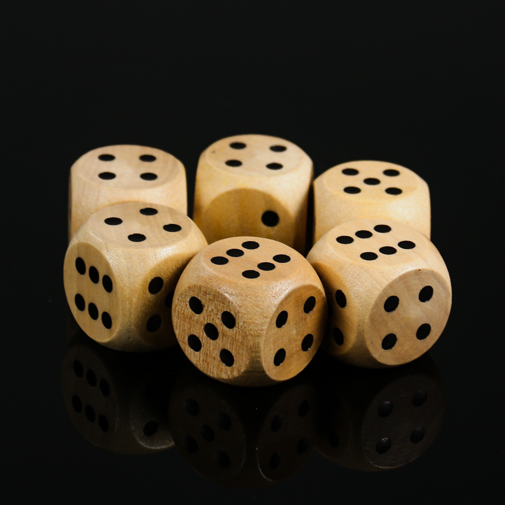 Dice Tower Wooden - 5PCS 20mm Wooden Dice Point D6