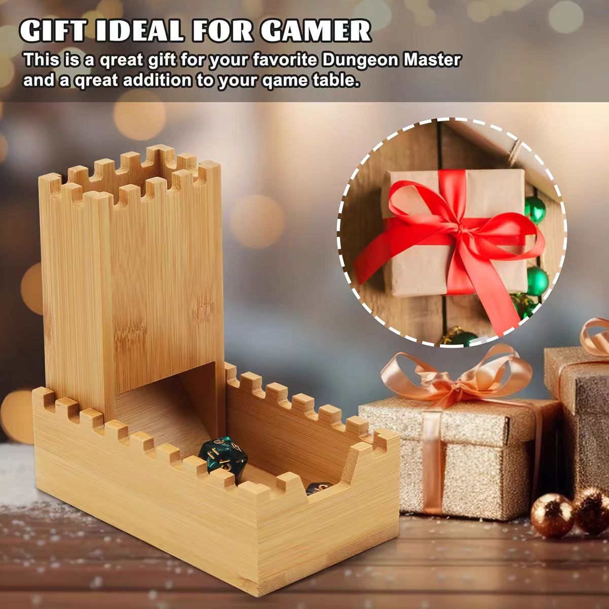 Dice Tower Wooden - Foldable Wooden Dice Tower Dice Storage
