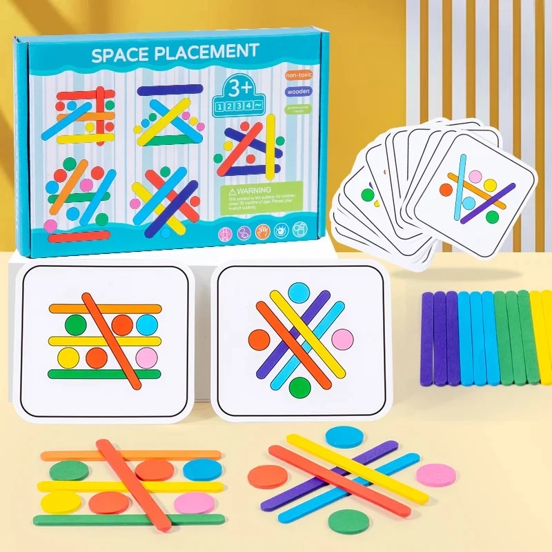 Board Game Education - Kids Rainbow Stick Thinking Puzzle Wooden