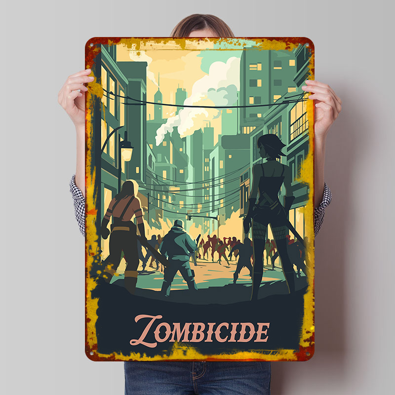 Board Game Zombicide - Zombicide Board Game Inspired Tin Plaque