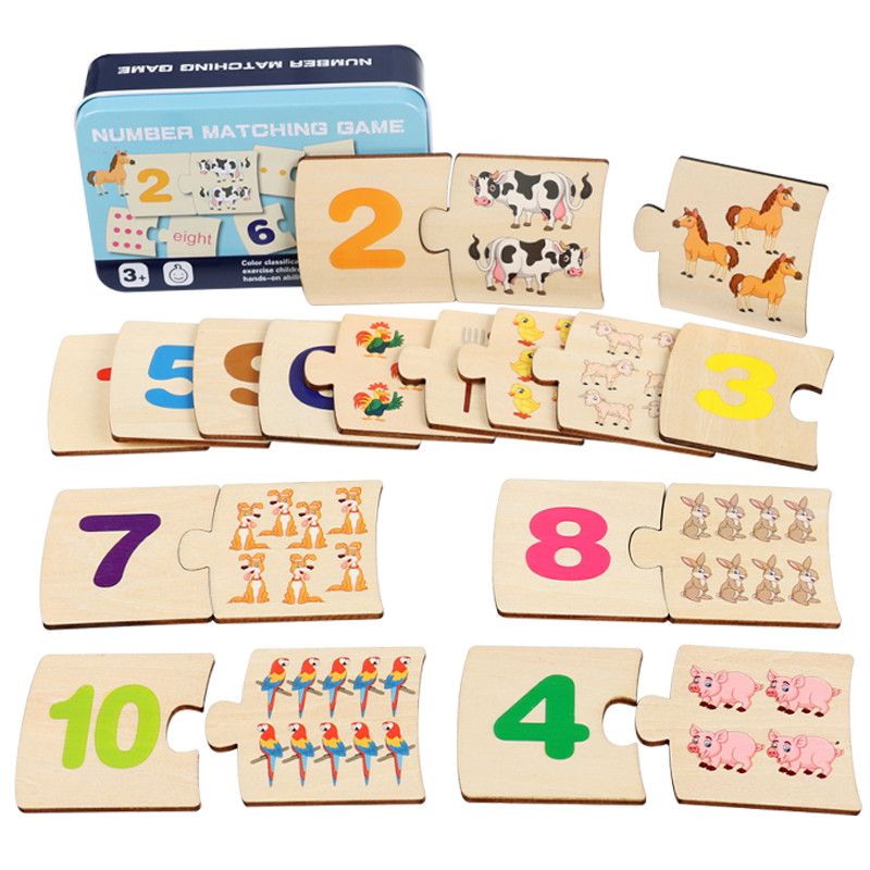 Board Game Education - Children Iron Box Number Enlightenment Paired