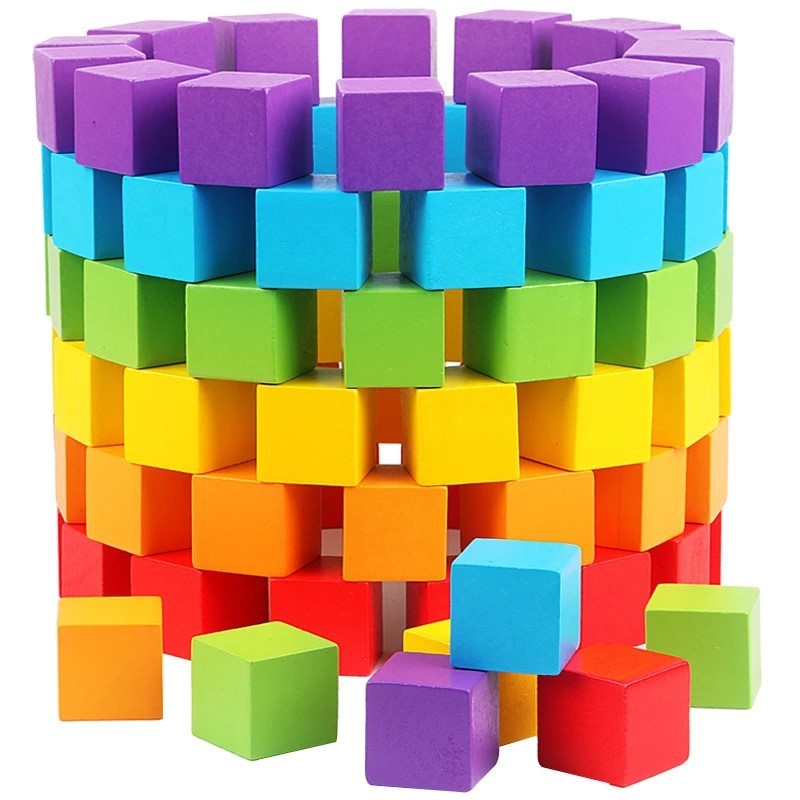 Dice Tower Wooden - 30Pcs/lot 2X2CM Wooden Colorful Cubes Building