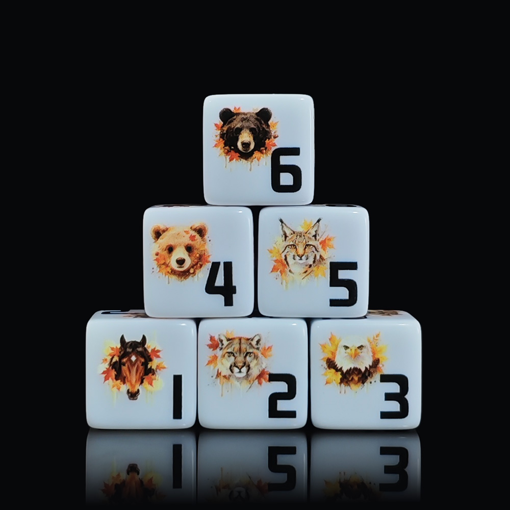 Board Game Wild Wild - 12Pcs 16MM Acrylic D6 Dice, Autumn