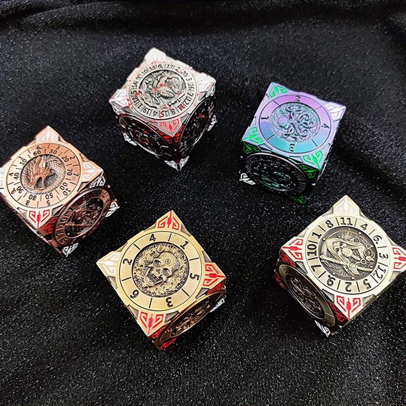 Board Game Dungeons And Dragons - 7-In-1 DND Dice Purple Green Six-sided