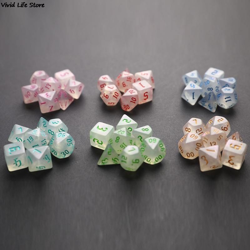 Board Game Dungeons And Dragons - New 7PCS Dual Color Multi Faced