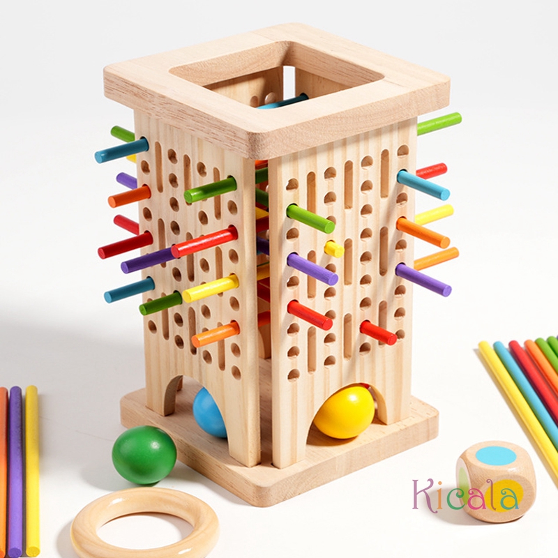Montessori Game Wooden Board G - Dice Tower Wooden ulasan dan harga