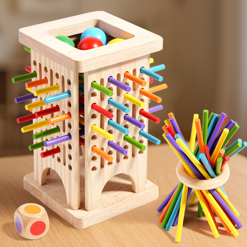 Montessori Game Wooden Board G - Dice Tower Wooden ulasan dan harga