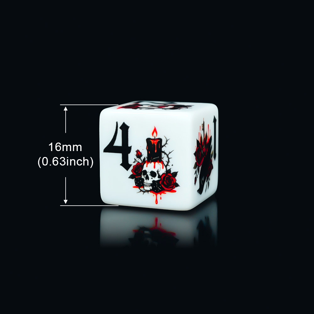 12Pcs Gothic Rose 16MM Printed - Board Game Print ulasan dan harga