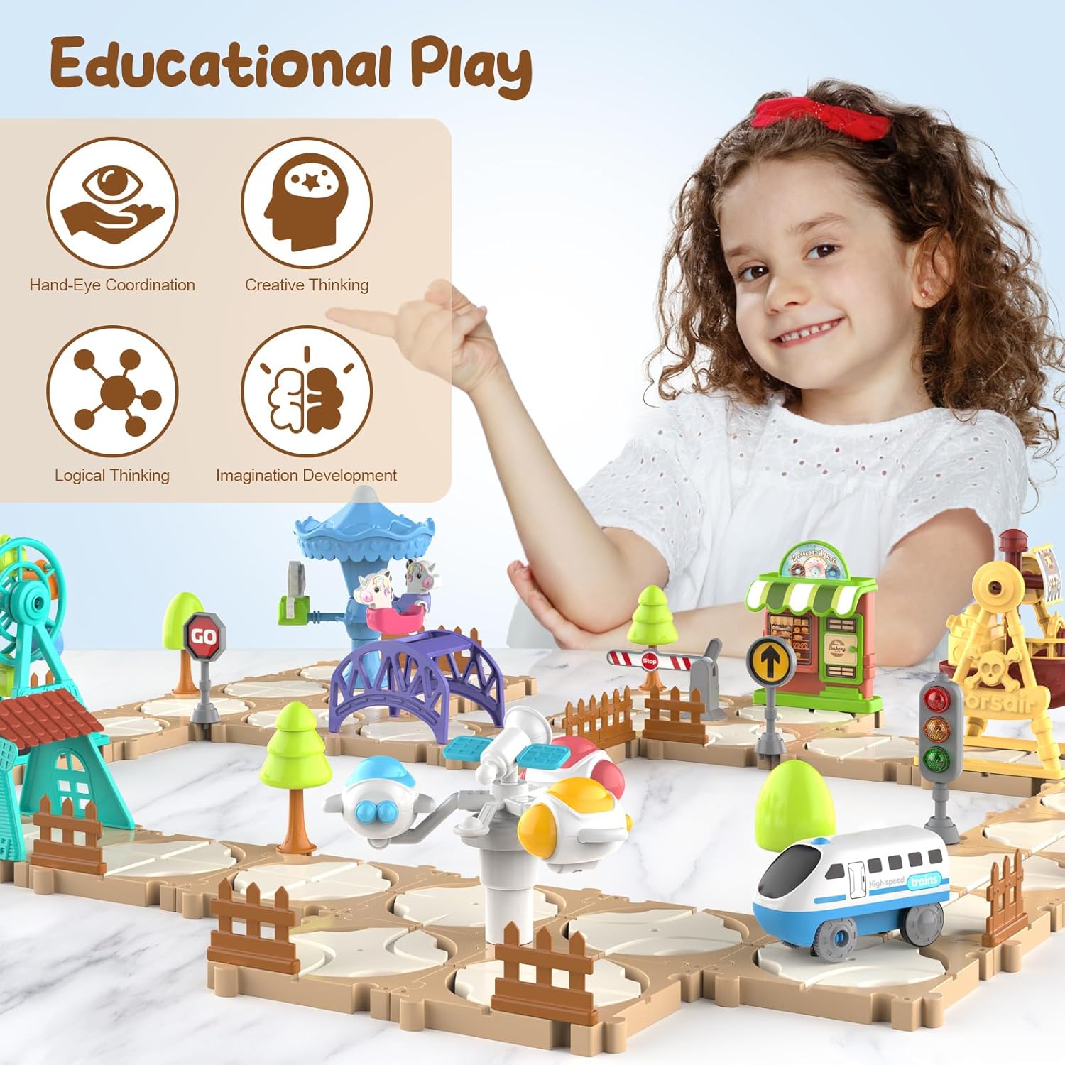 DIY Puzzle Track Car Set Assem - Board Game Education ulasan dan harga