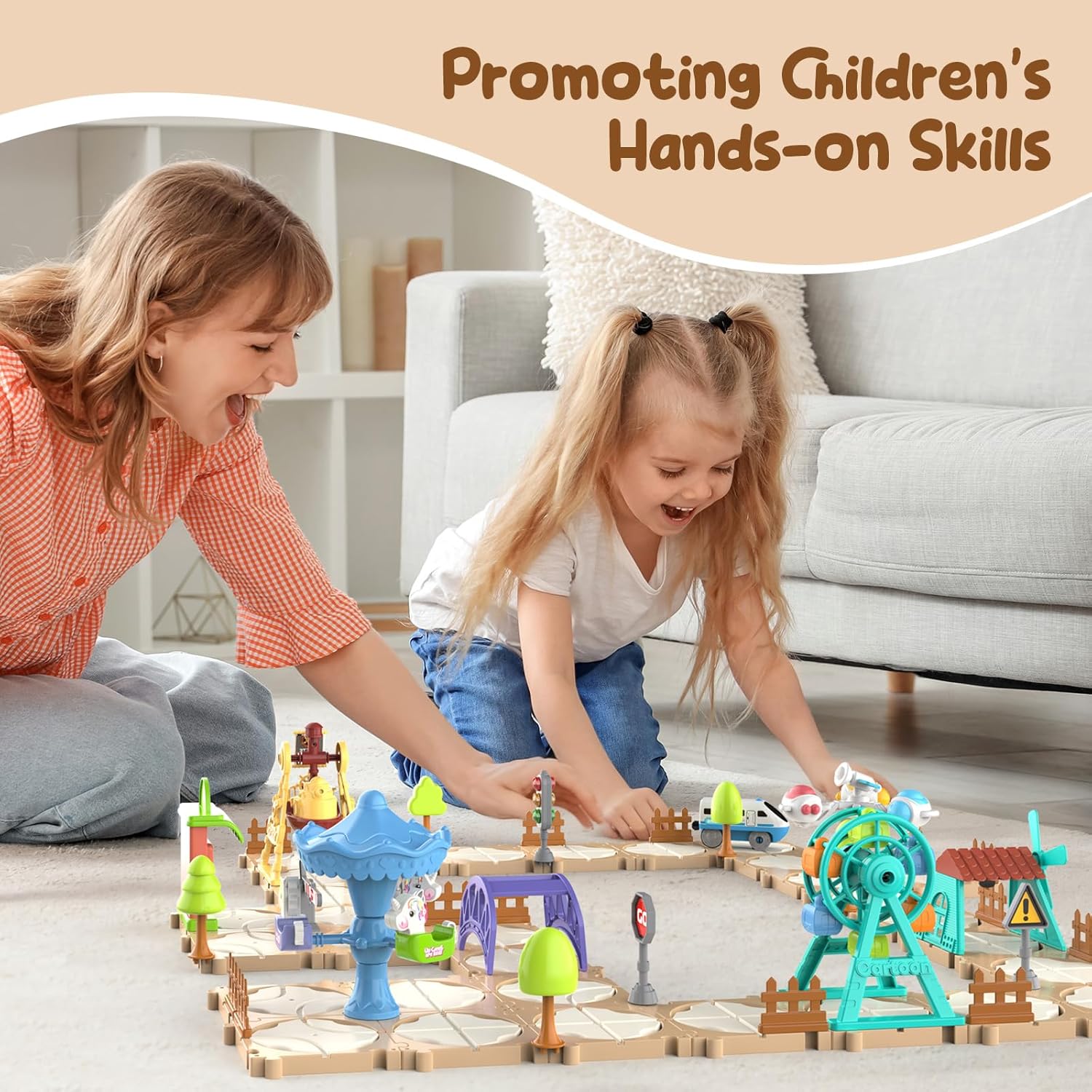 DIY Puzzle Track Car Set Assem - Board Game Education ulasan dan harga