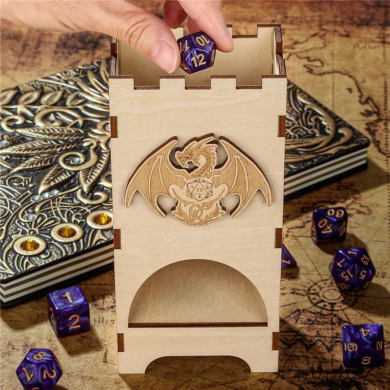 Mysterious Dragon Pattern Wood - Dice Tower Wooden ulasan dan harga