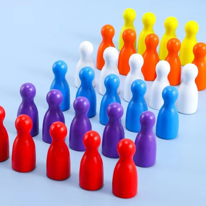 100 Pcs Colorful Wooden Chess  - Board Game Vector ulasan dan harga