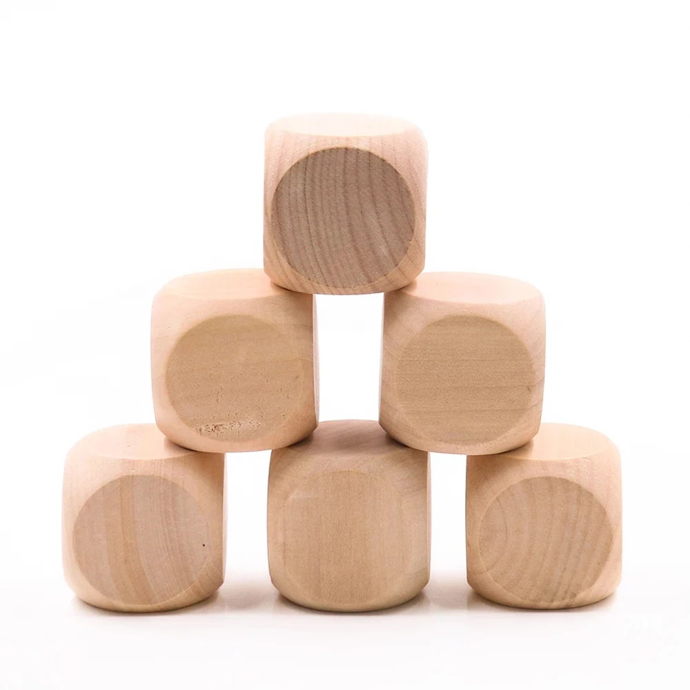 10 Pcs Blank Wooden Dice Unfin - Dice Tower Wooden ulasan dan harga