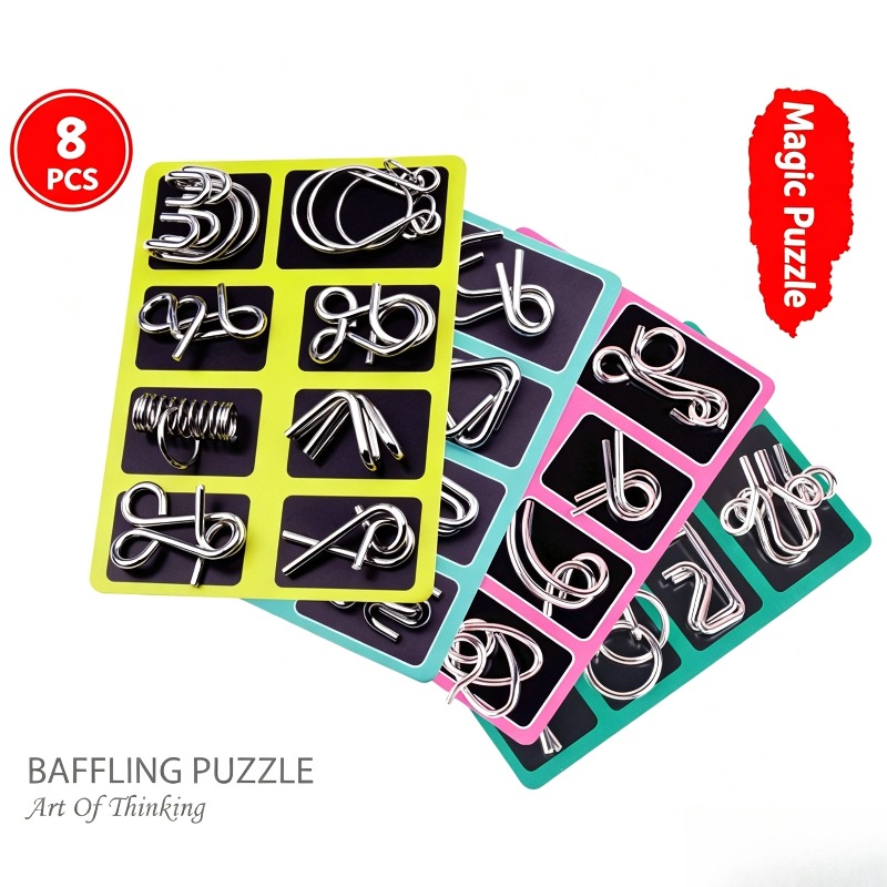 8 Pieces Metal Puzzle Set Clas - Board Game Education ulasan dan harga