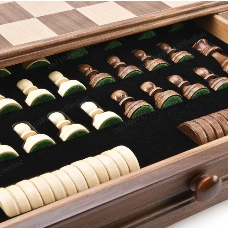 Walnut solid wood chess checke - Chess Set Wooden ulasan dan harga
