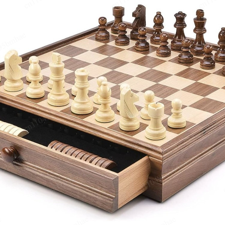 Walnut solid wood chess checke - Chess Set Wooden ulasan dan harga