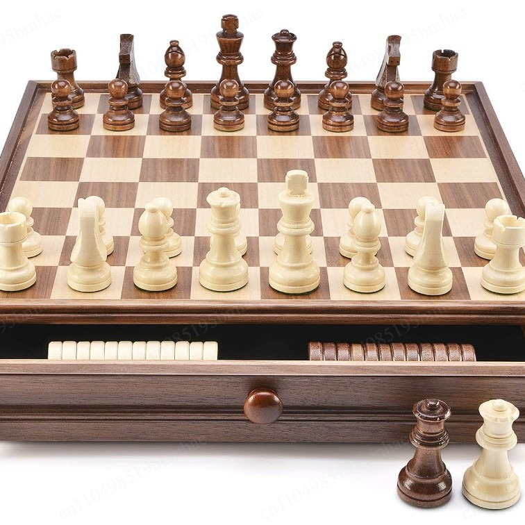 Walnut solid wood chess checke - Chess Set Wooden ulasan dan harga