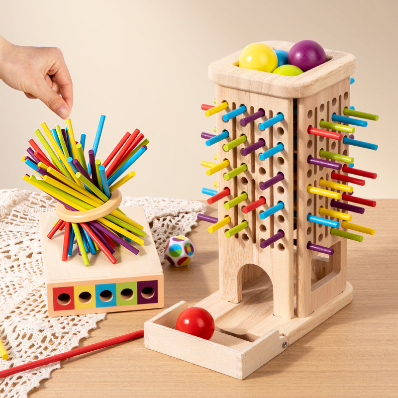 Montessori Game Wooden Stick T - Dice Tower Wooden ulasan dan harga