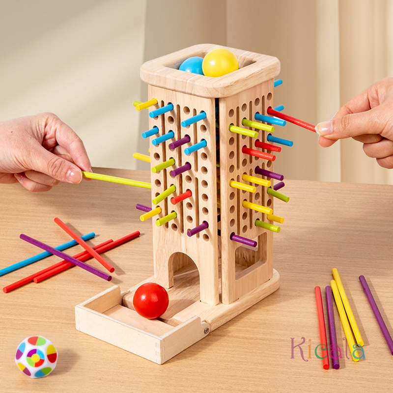 Montessori Game Wooden Stick T - Dice Tower Wooden ulasan dan harga