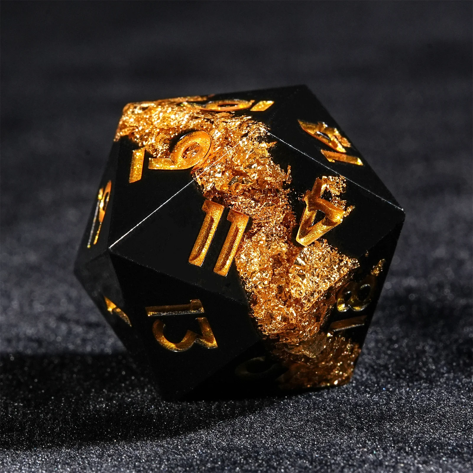 7pcs DND Dice Resin Black Gold - Board Game Dungeons And Dragons ulasan dan harga