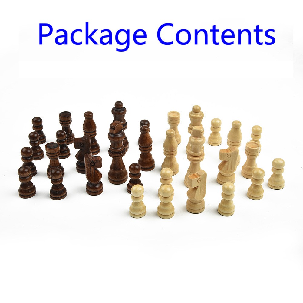 32pcs Wooden Chess Set with Ha - Chess Set Wooden ulasan dan harga