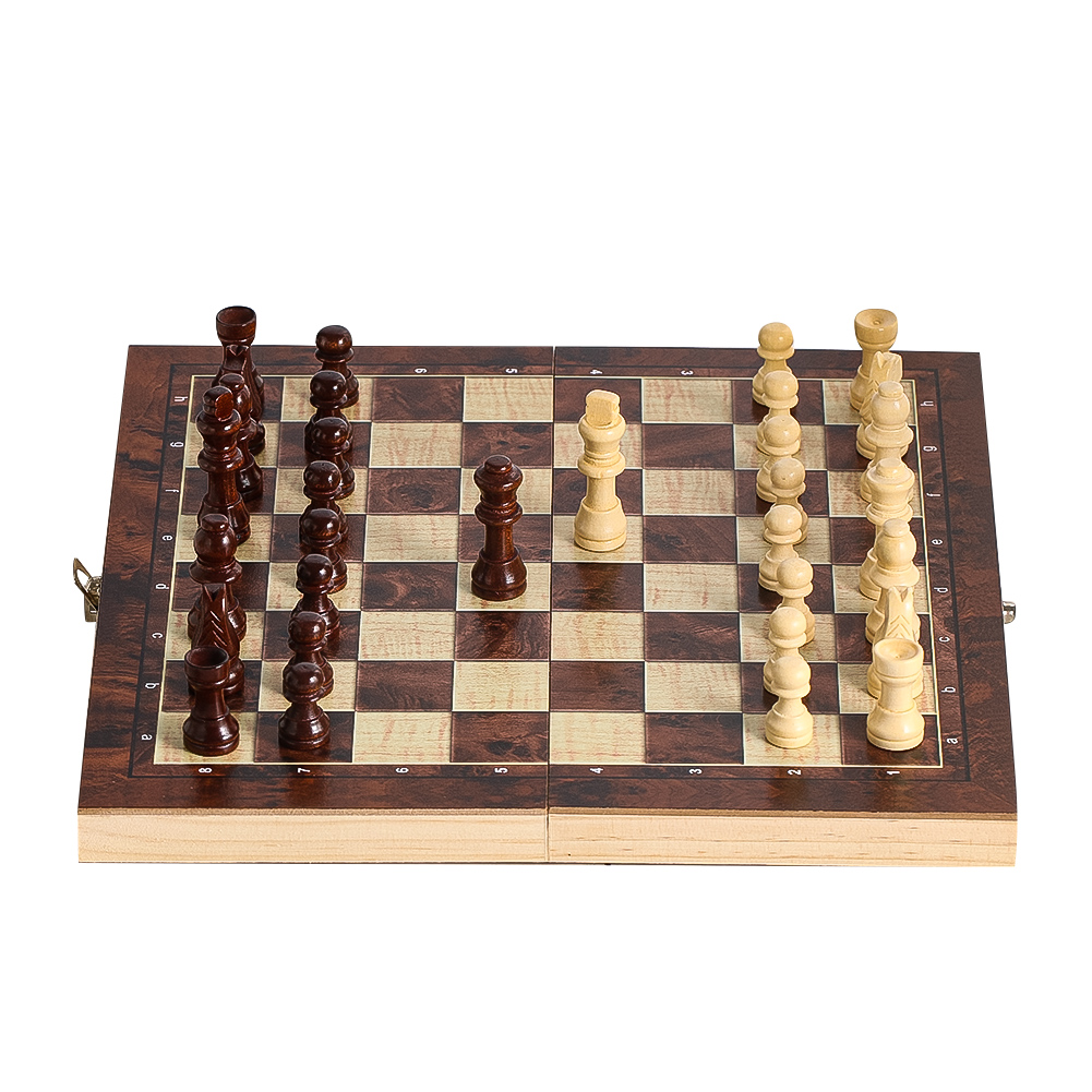 Wooden 3-in-1 Checkers Backgam - Chess Set Wooden ulasan dan harga