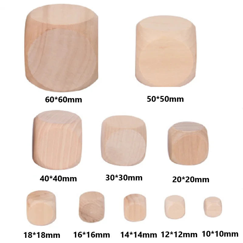 10pcs D6 6 Sided Blank Wood Di - Dice Tower Wooden ulasan dan harga