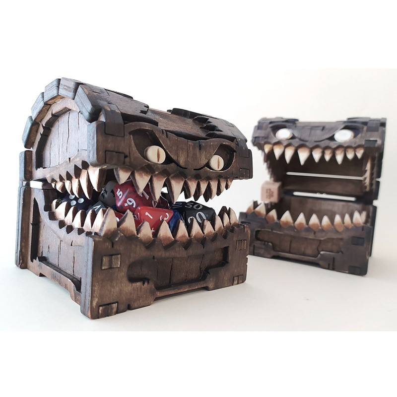 Mimic Chest for Dungeons and D - Dice Tower Wooden ulasan dan harga