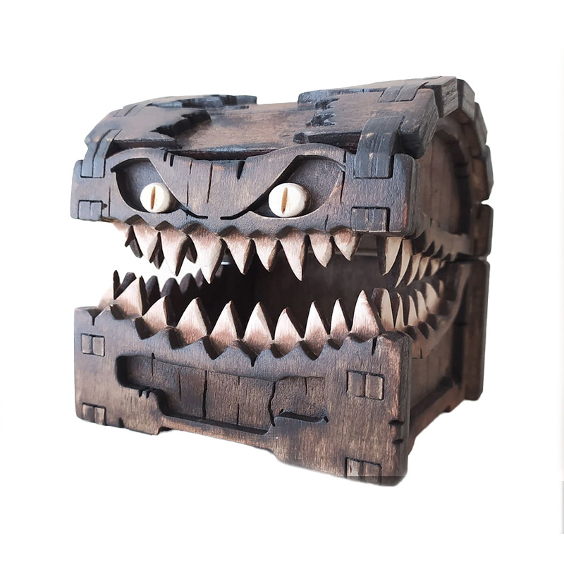 Mimic Chest for Dungeons and D - Dice Tower Wooden ulasan dan harga