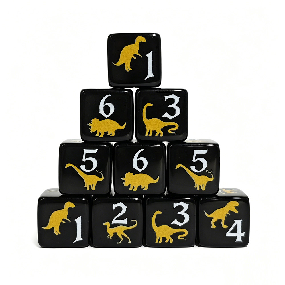 12PCS Black & Yellow Dinosaur  - Board Game Print ulasan dan harga