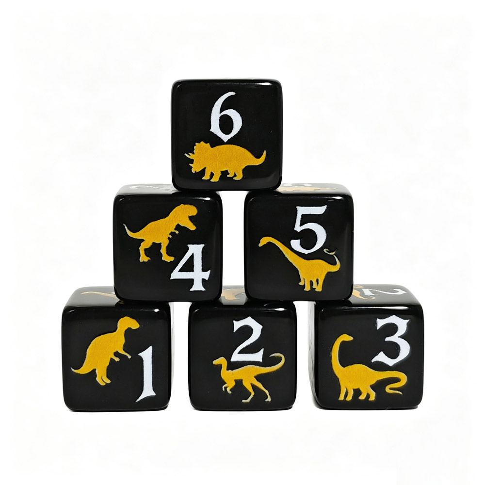 12PCS Black & Yellow Dinosaur  - Board Game Print ulasan dan harga