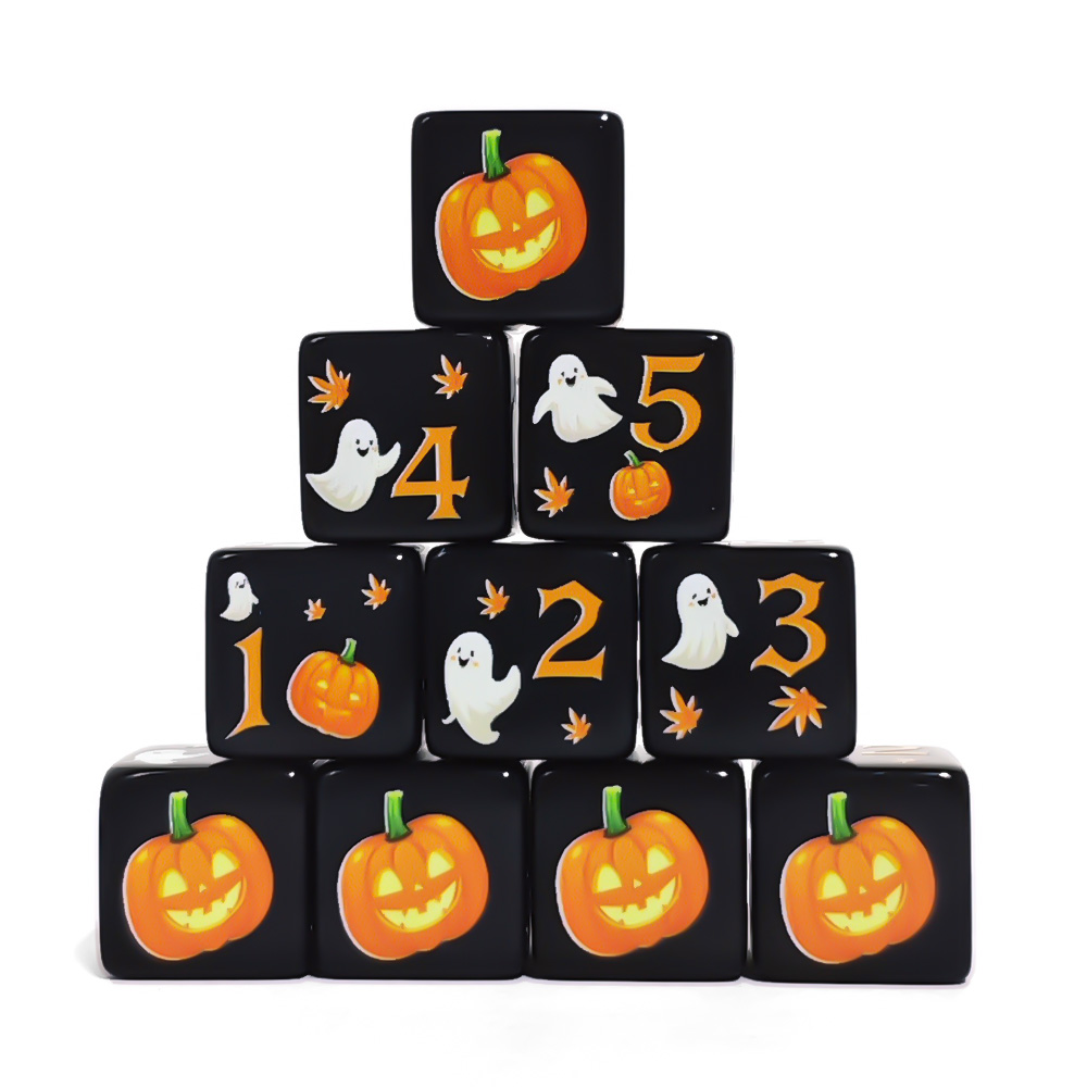 12Pcs 16MM Black Acrylic D6 Di - Board Game Print ulasan dan harga