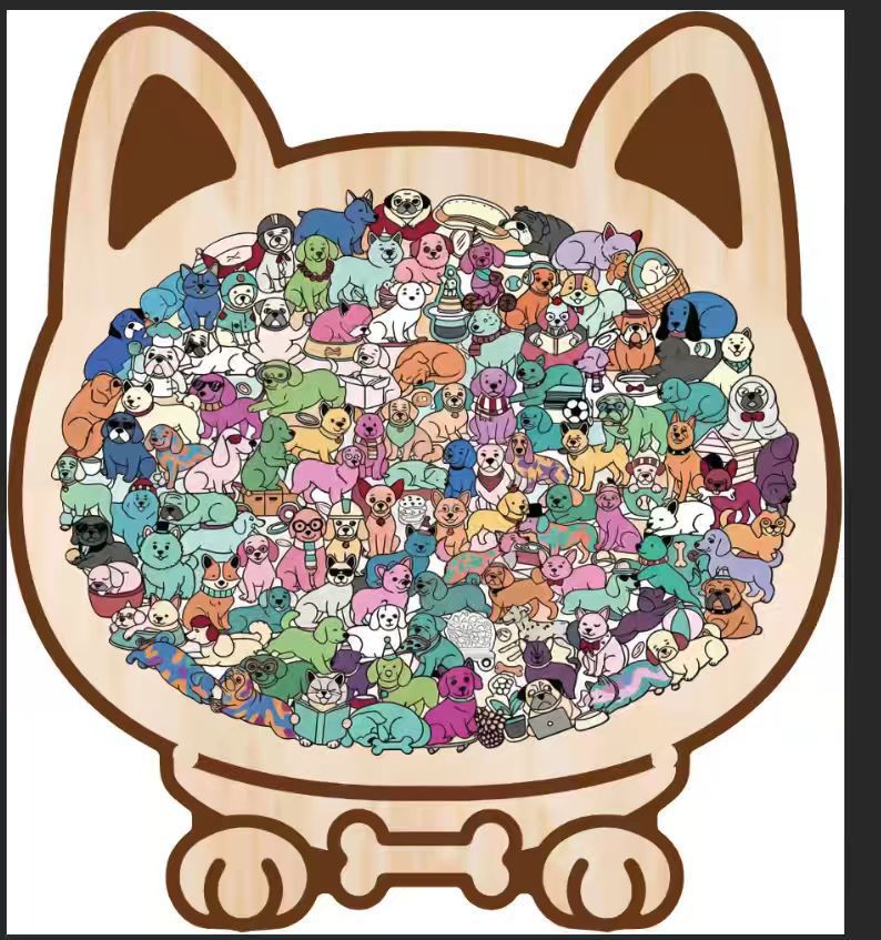 Irregular Cat Shape Wooden Puz - Board Game Festival ulasan dan harga