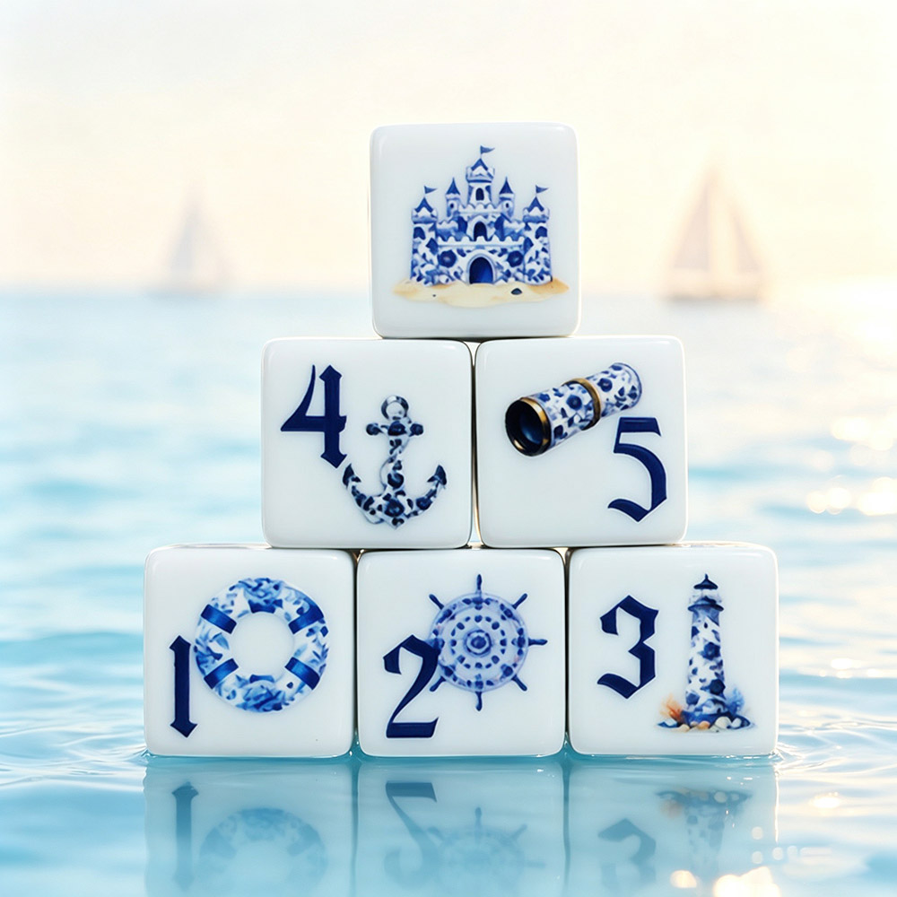 12Pcs Blue Nautical 16MM Print - Board Game Print ulasan dan harga