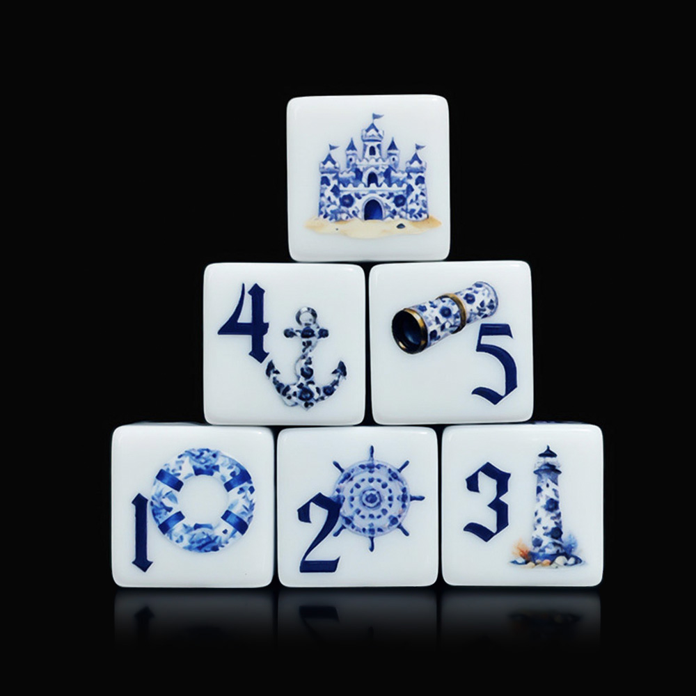 12Pcs Blue Nautical 16MM Print - Board Game Print ulasan dan harga