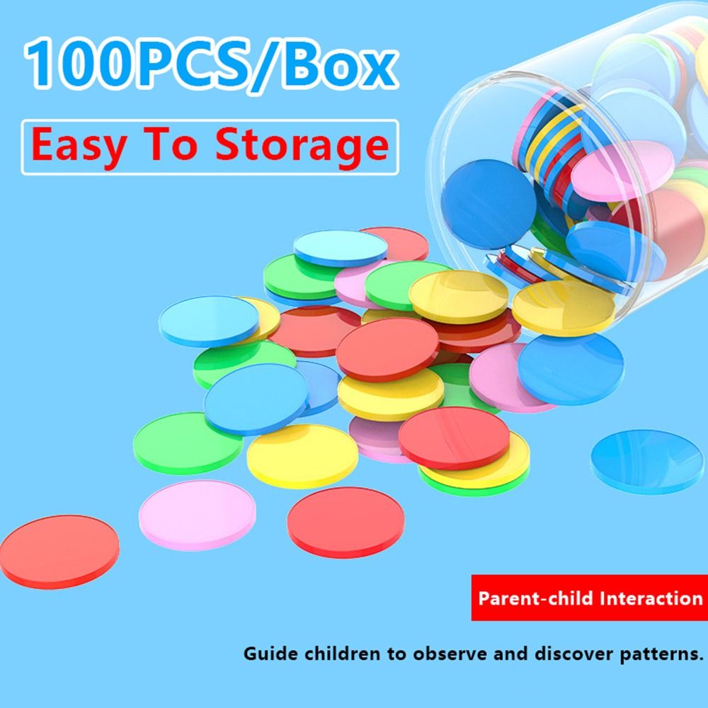 100pcs Plastic Counting Chips  - Board Game Vector ulasan dan harga