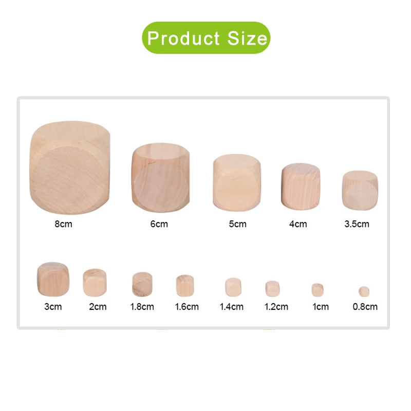 10pcs/Lot D6 6 Sided Blank Woo - Dice Tower Wooden ulasan dan harga